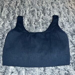 Maurices 3x Ribbed Navy Blue Bralette Stretchy